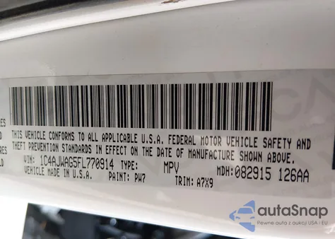 2015 Jeep Wrangler Willys Wheeler z USA, uszkodzony, nr VIN 1C4AJWAG5FL770914